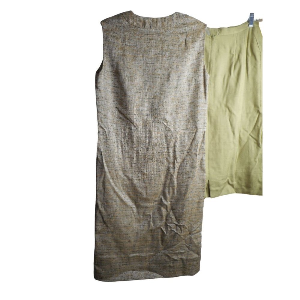 Vintage 1960s 1970s Handmade Long Vest Dress Skirt 2 piece Green Sleeveless - Picture 3 of 8